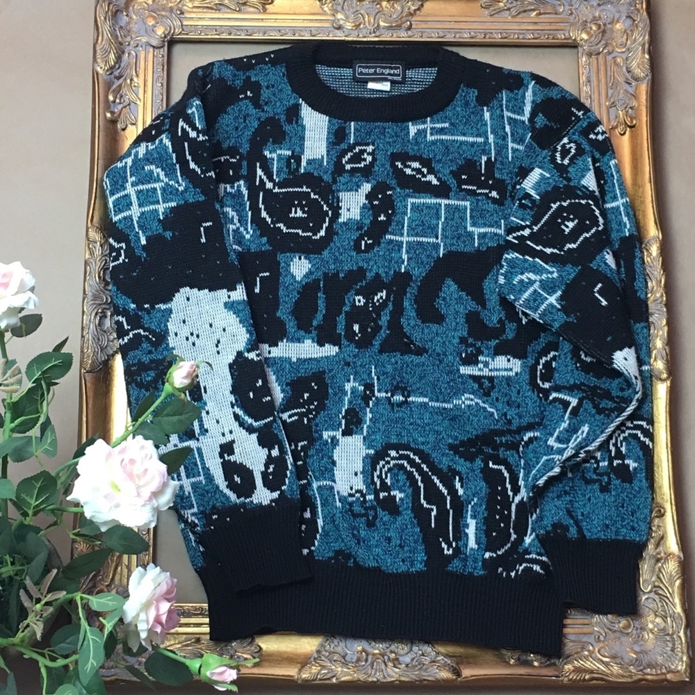 Vintage hip hop sweater 90’s abstract unique top